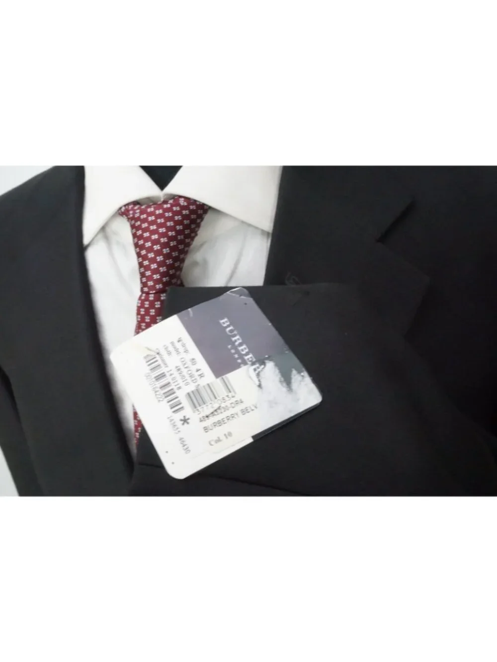 Burberry London Solid Black Wool 2 Pc Suit Jacket Pants Sz 40R BRAND NEW